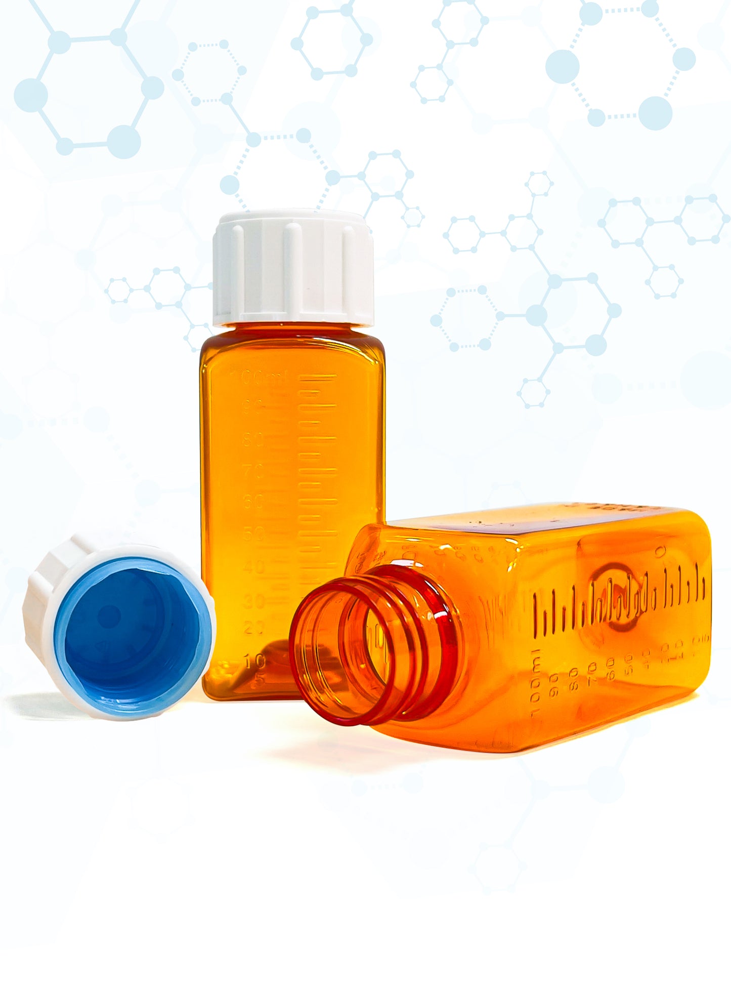 Pharmaceutical Fluid Safe Bottle - 100 ml - Amber